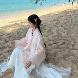 GA盈瓷【云雾山岚】新中式百搭国风刺绣春夏白色网纱a字半身裙女