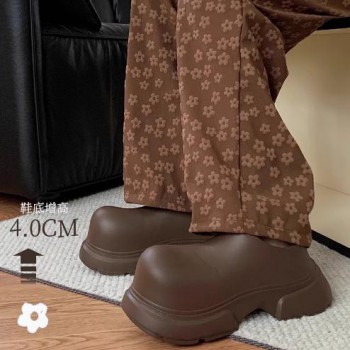 细细条新款懒人包头软厚底增高情侣大头鞋春夏男女外穿防滑半拖鞋