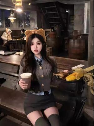 迪士尼环球影城游园美式英伦学院风穿搭JK制服套装公主裙成人秋冬